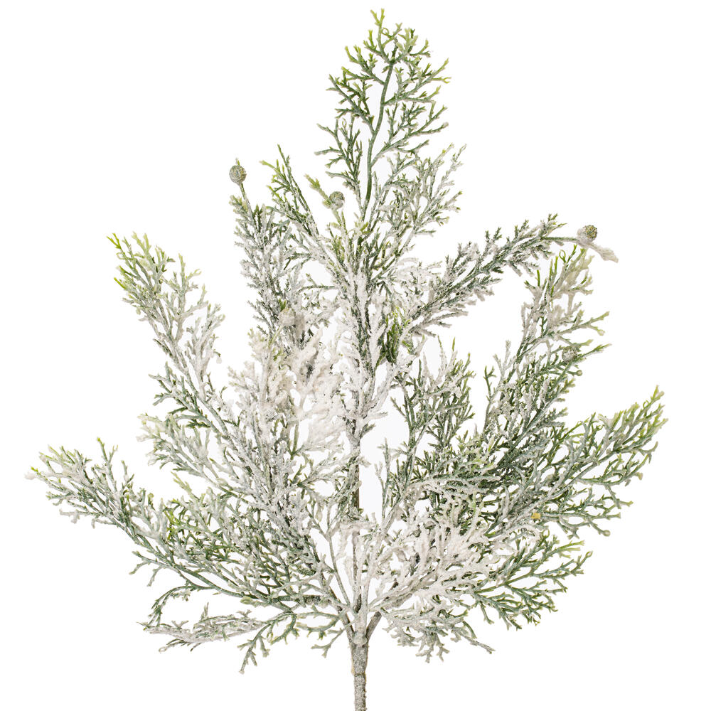 Vickerman Artificial Snowy Cedar Spray