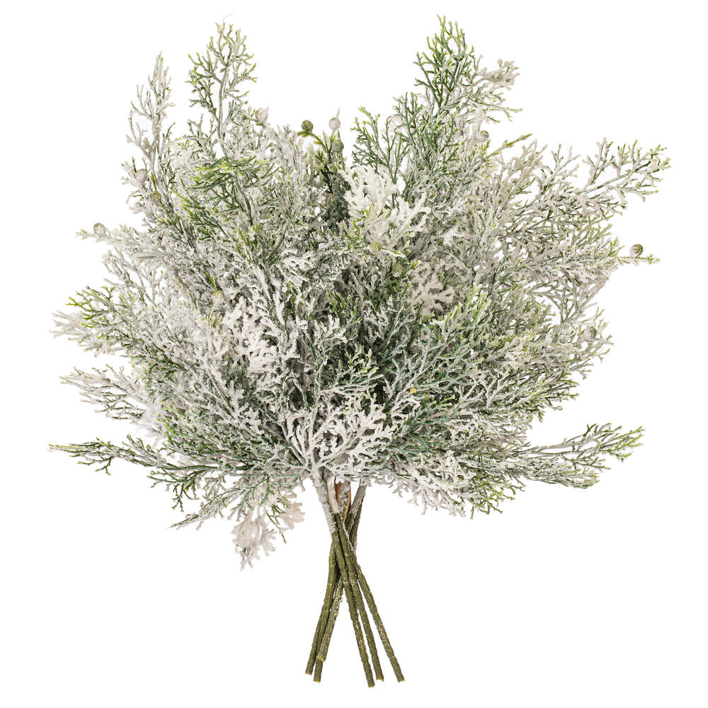 Vickerman Artificial Snowy Cedar Spray