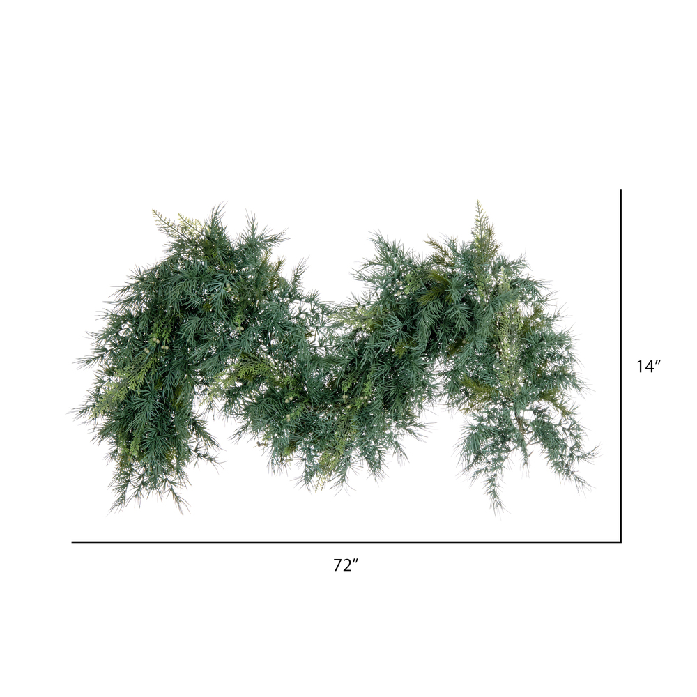 Vickerman Artificial Mixed Fern Cedar Doublesided Garland