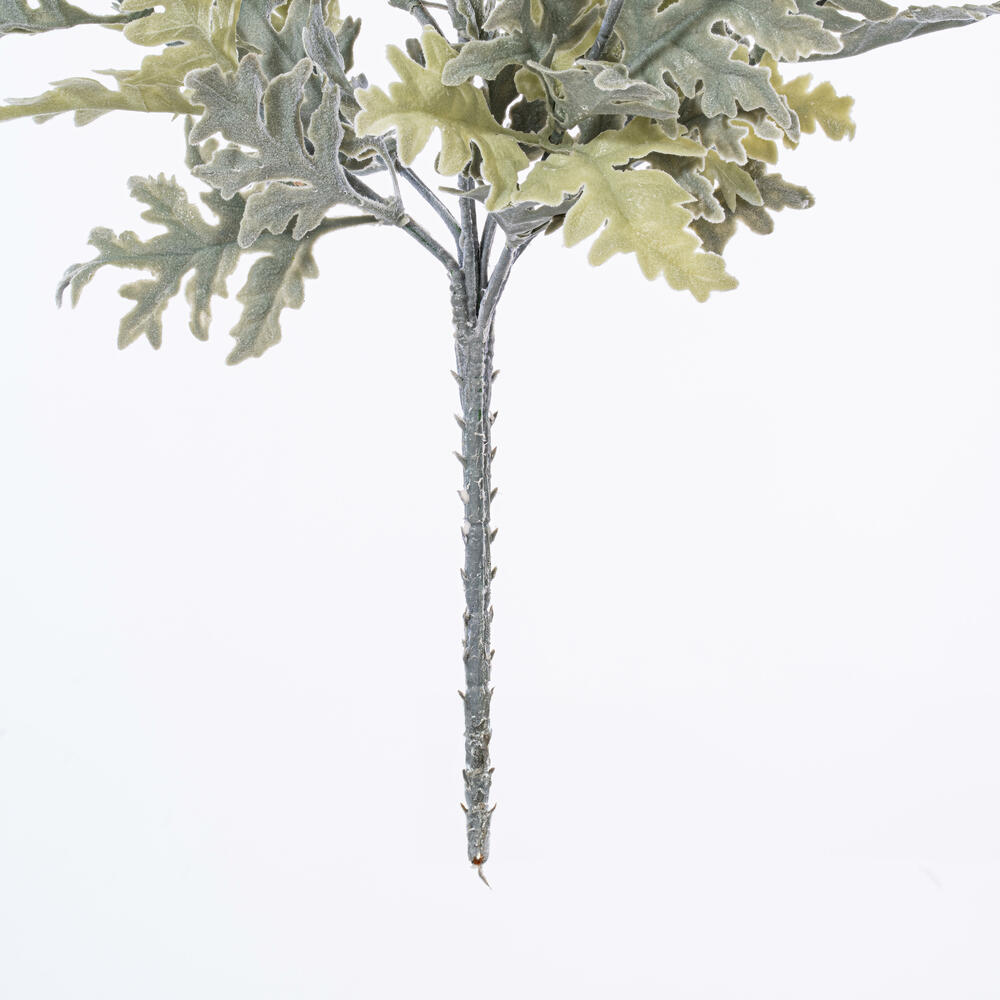 Vickerman Artificial Green Flocked Dusty Miller Bush, 2/pk