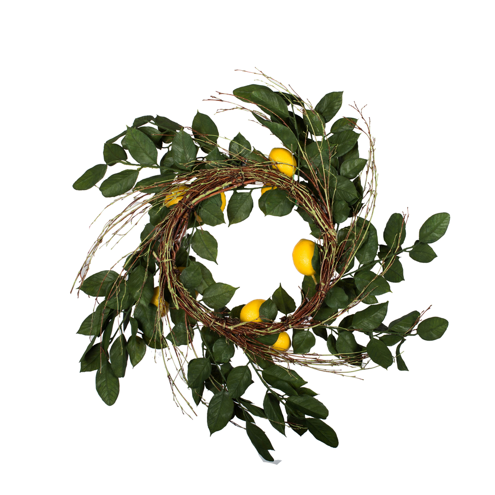 Vickerman Artificial Green and Yellow Salal Leaf Lemon Collection
