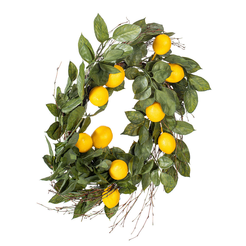 Vickerman Artificial Green and Yellow Salal Leaf Lemon Collection
