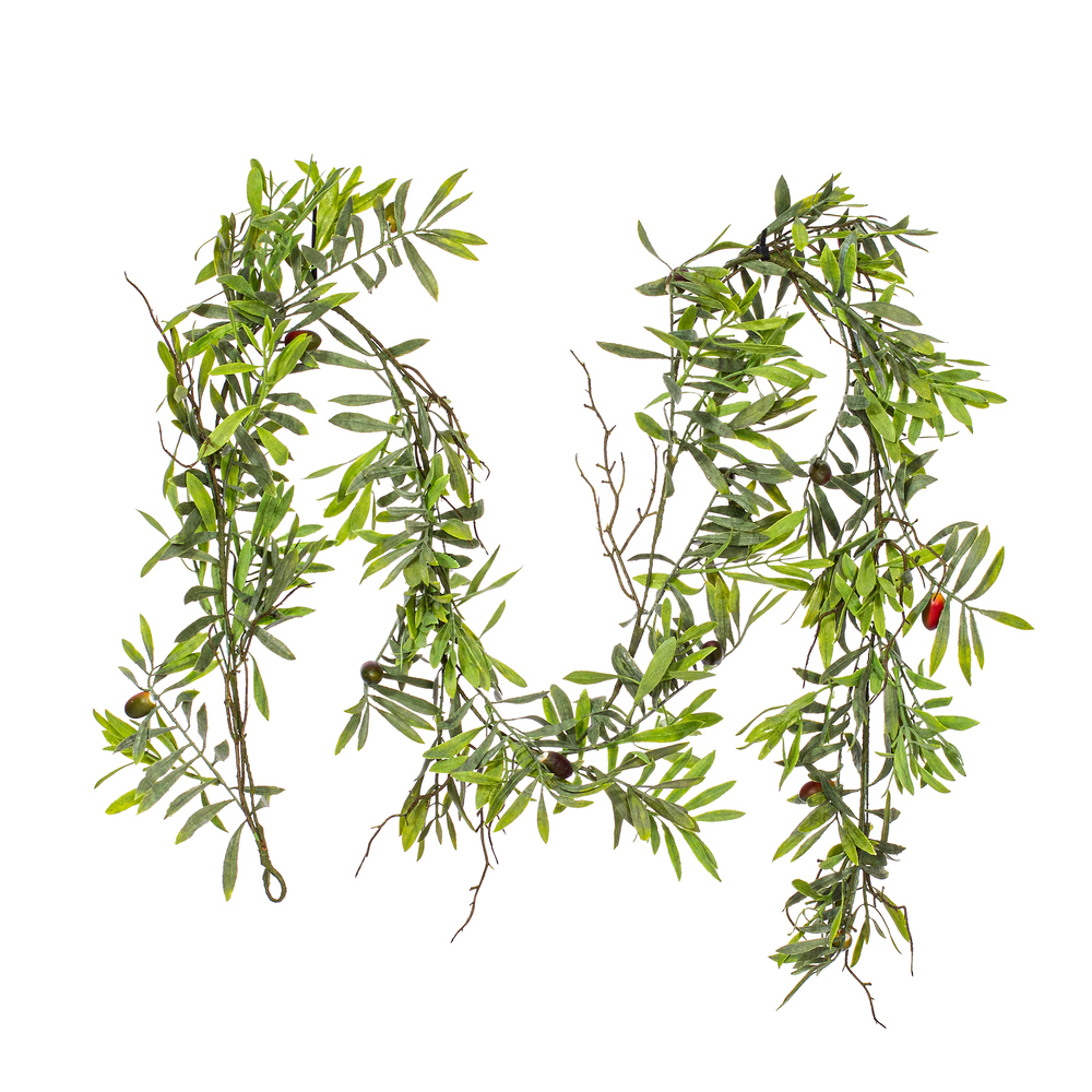 6' Green Olive Hill Garland