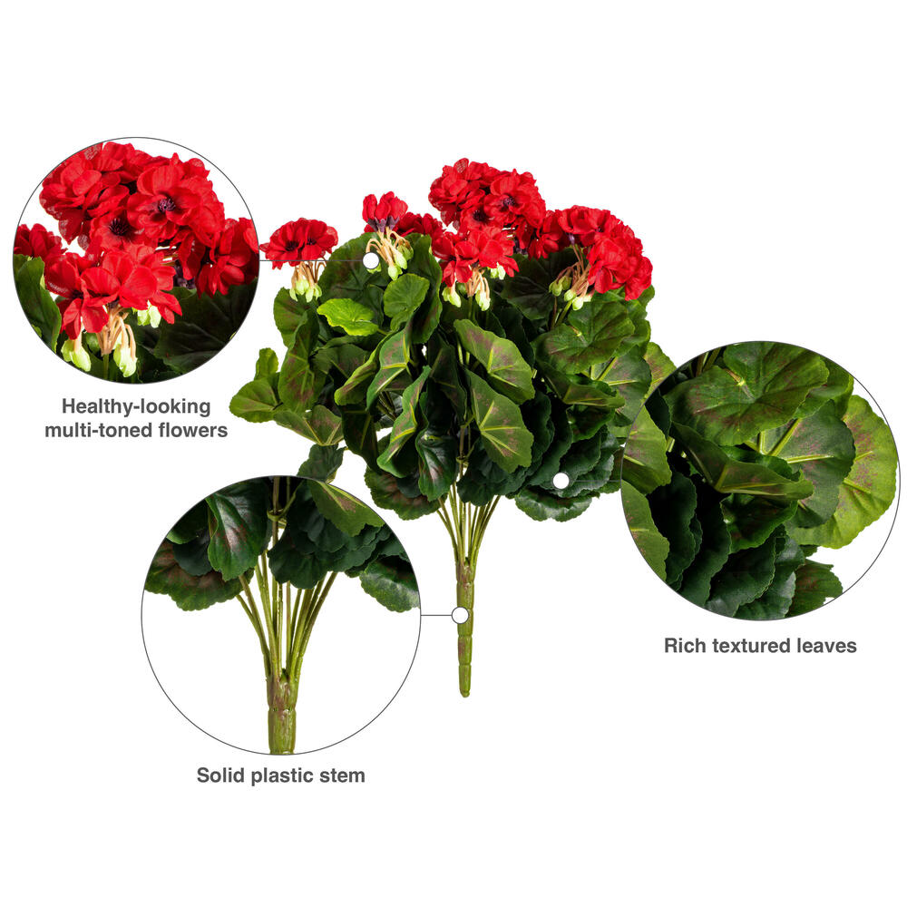 Vickerman Artificial Polyester Geranium Bush