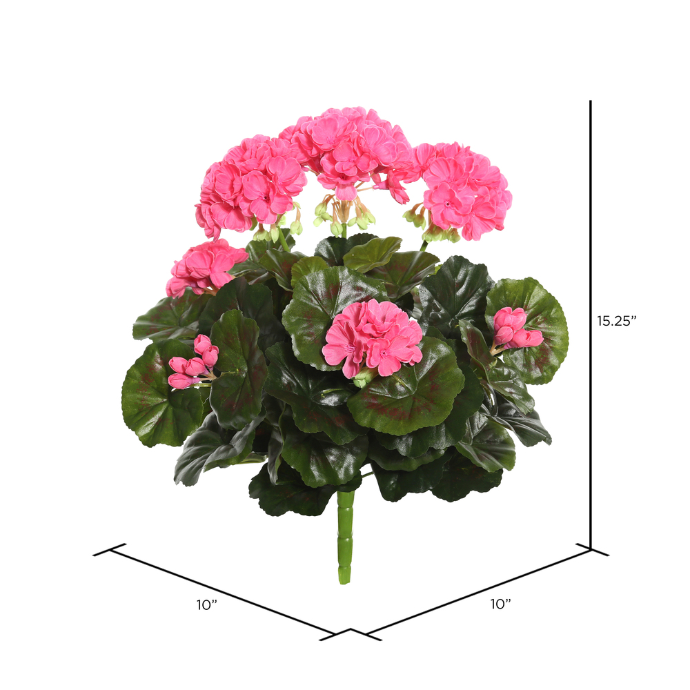 Vickerman Artificial Polyester Geranium Bush