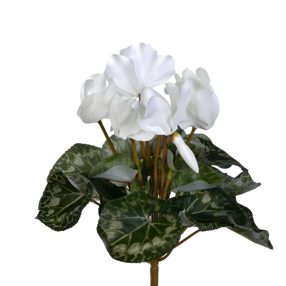 Vickerman 11" Artificial Polyester Cyclamen Bush