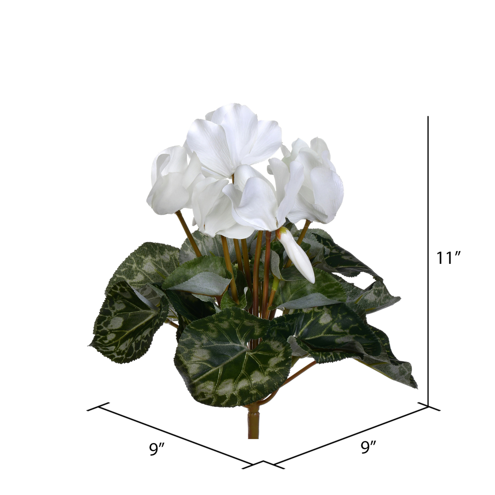 Vickerman 11" Artificial Polyester Cyclamen Bush