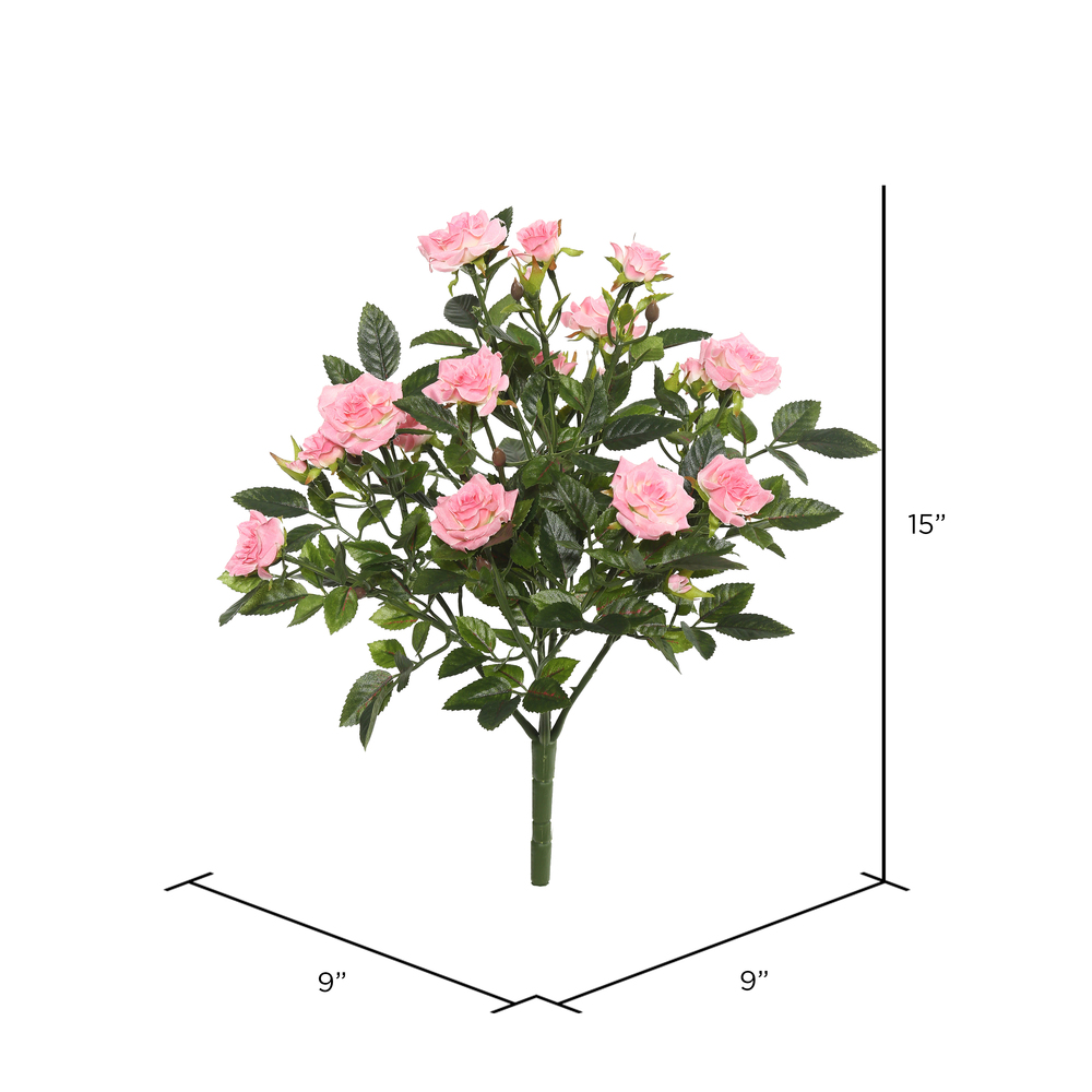 Vickerman Artificial Mini Diamond Rose Bush