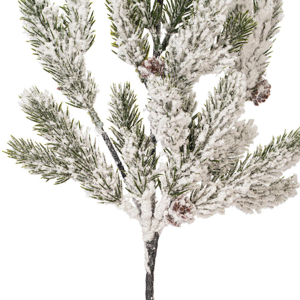 Vickerman Artificial Snowy Glitter Pinecone Fir Spray