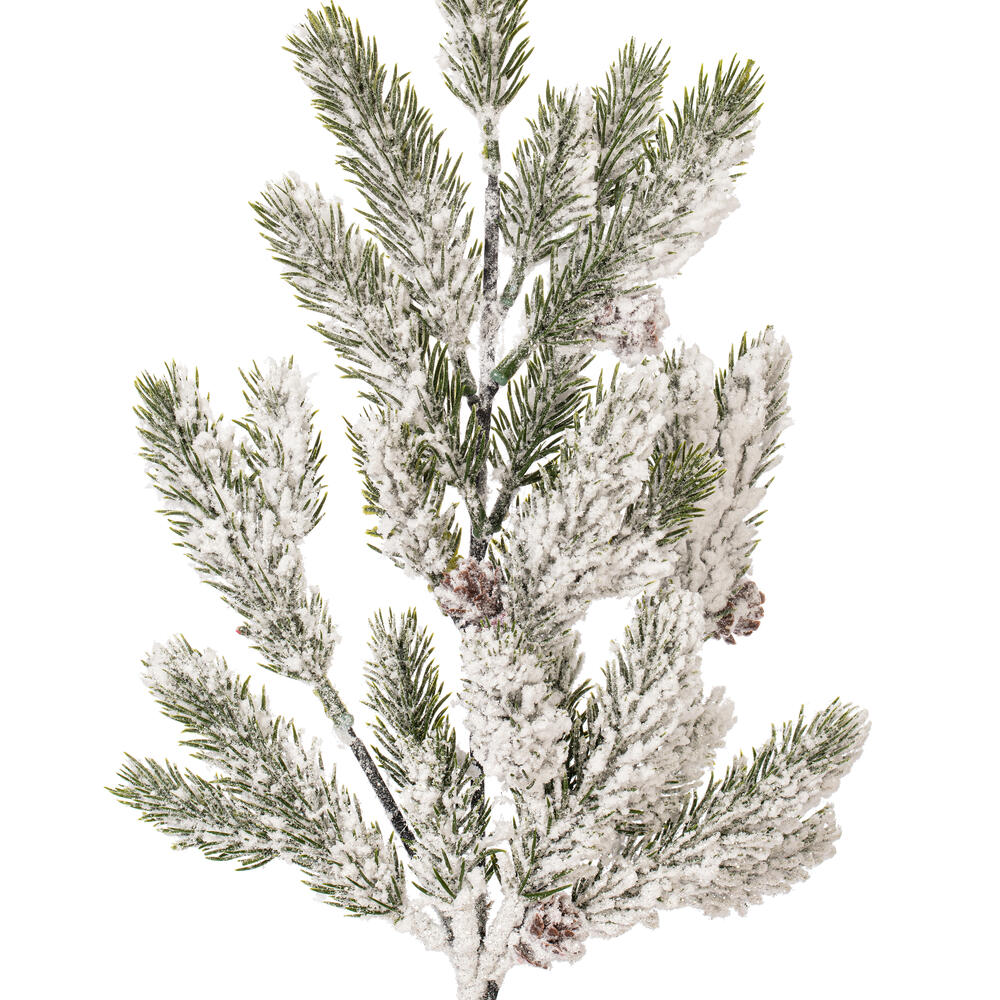 Vickerman Artificial Snowy Glitter Pinecone Fir Spray