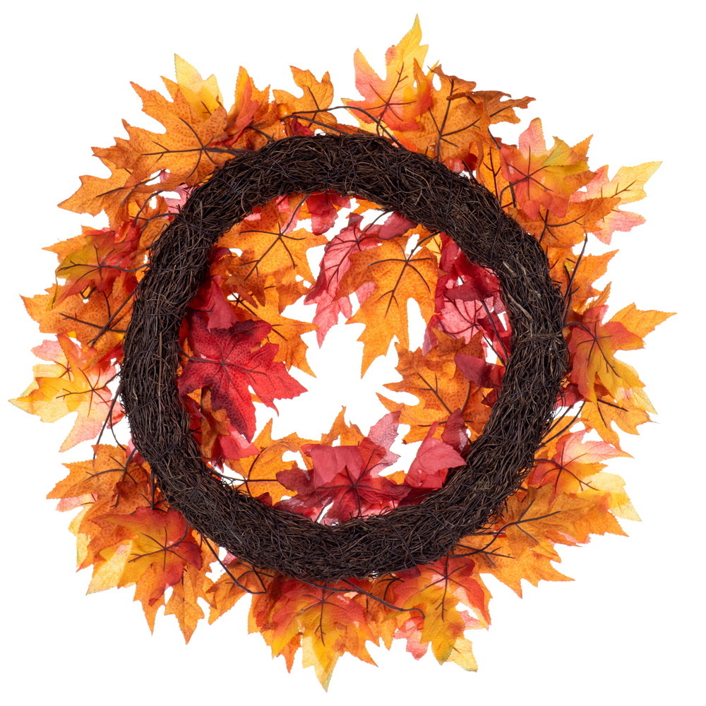 28" Fall Red Maple Leaf Wreath