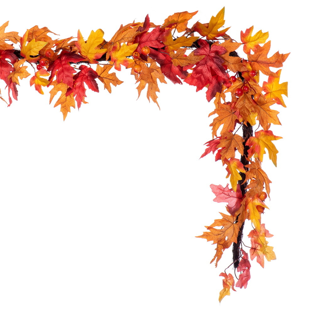 72" Fall Red Maple Leaf Garland