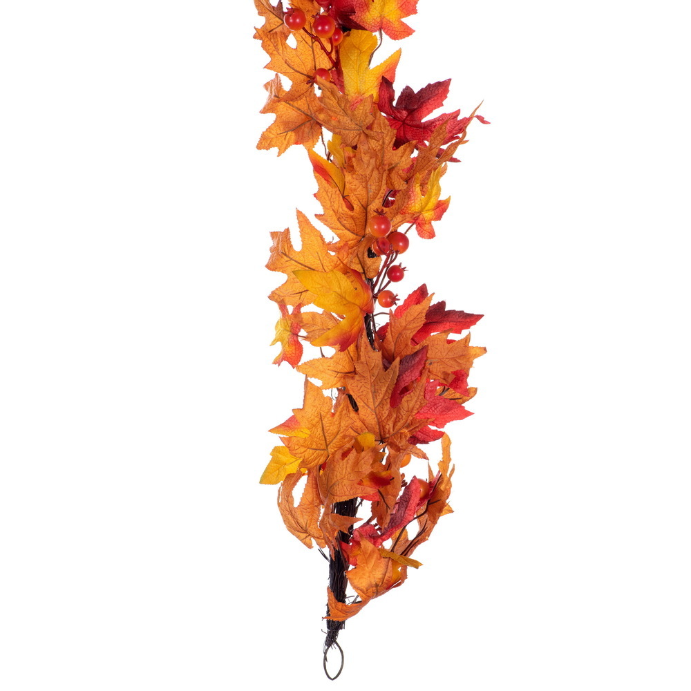 72" Fall Red Maple Leaf Garland