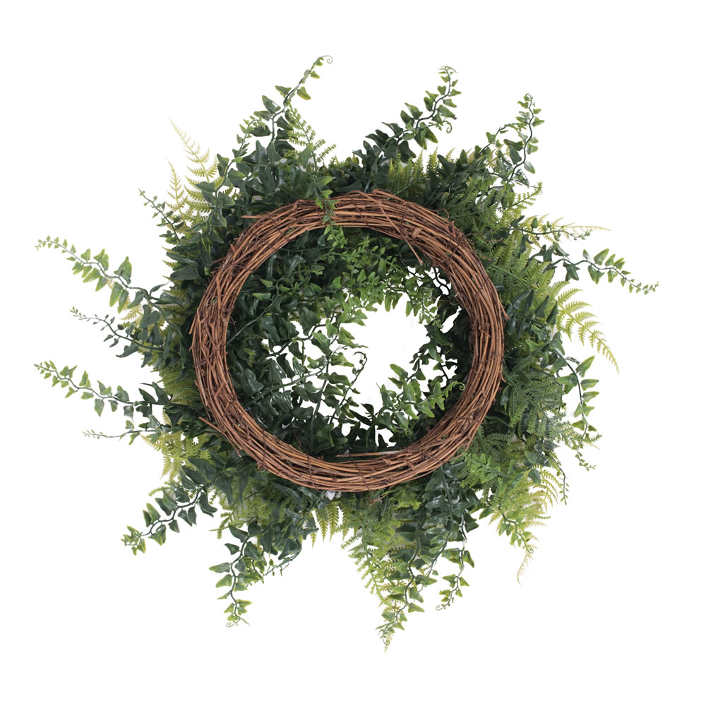 Vickerman Artificial Buckler Fern and Grass Wreath