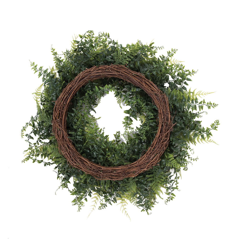 Vickerman Artificial Buckler Fern and Grass Wreath