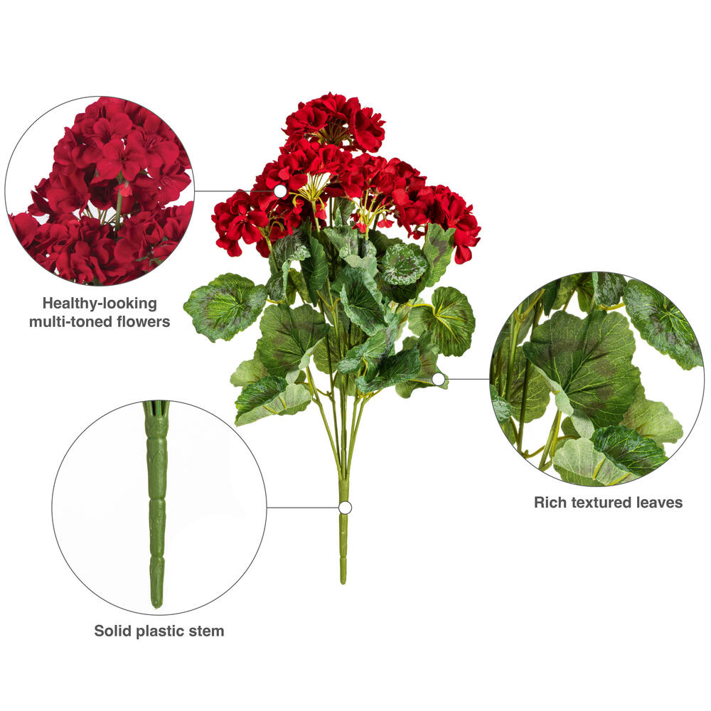 Vickerman Artificial 19.5" Geranium Bush