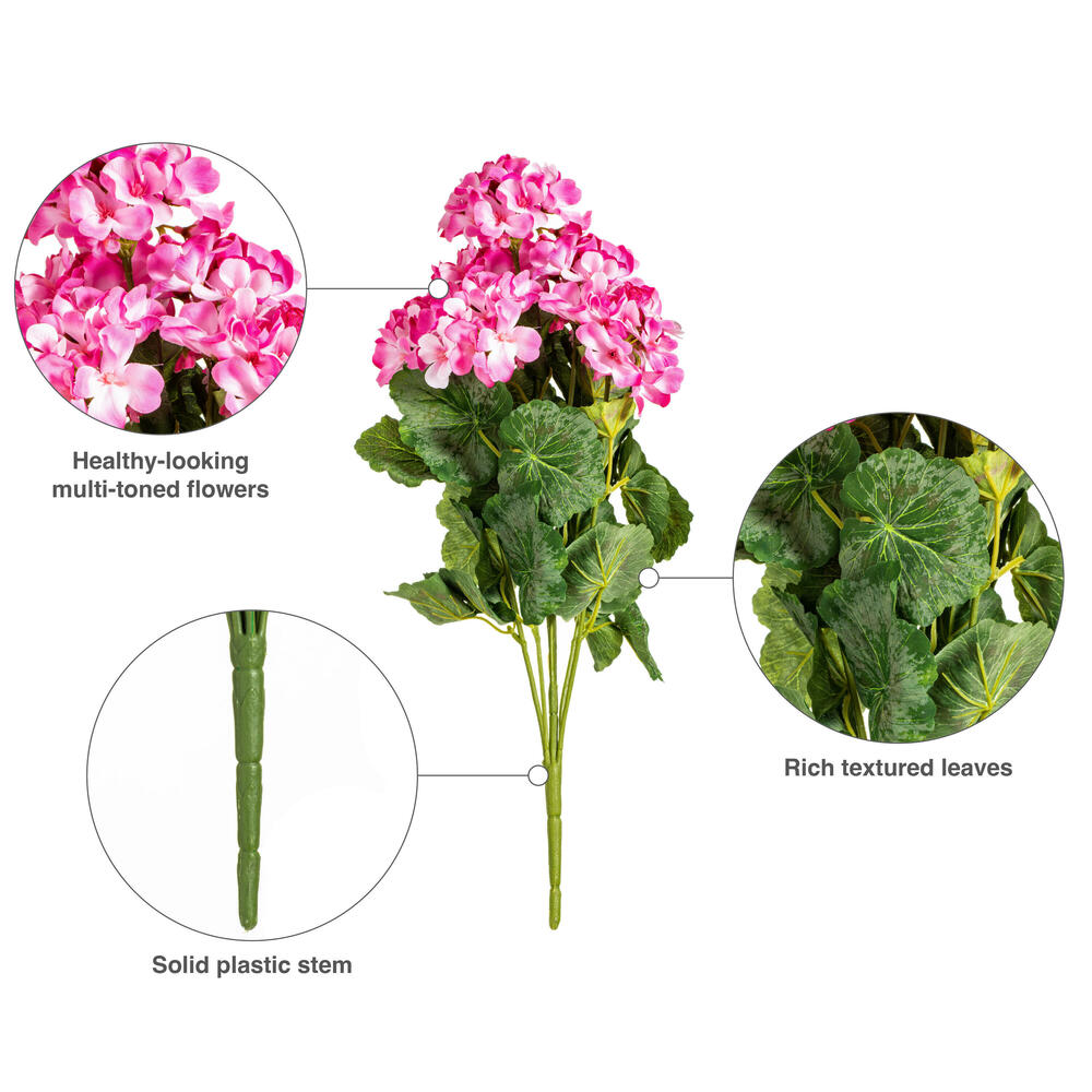 Vickerman Artificial 19.5" Geranium Bush