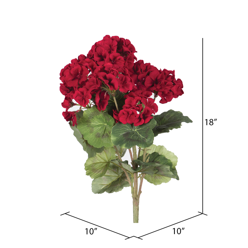 Vickerman 18" Artificial Geranium Bush, 4 per Pack