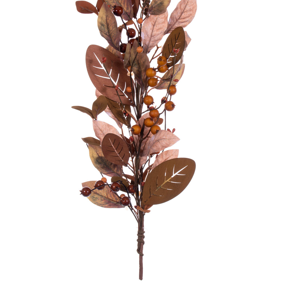 Vickerman Artificial Light Brown Fall Berry and Wood Leaf Collection