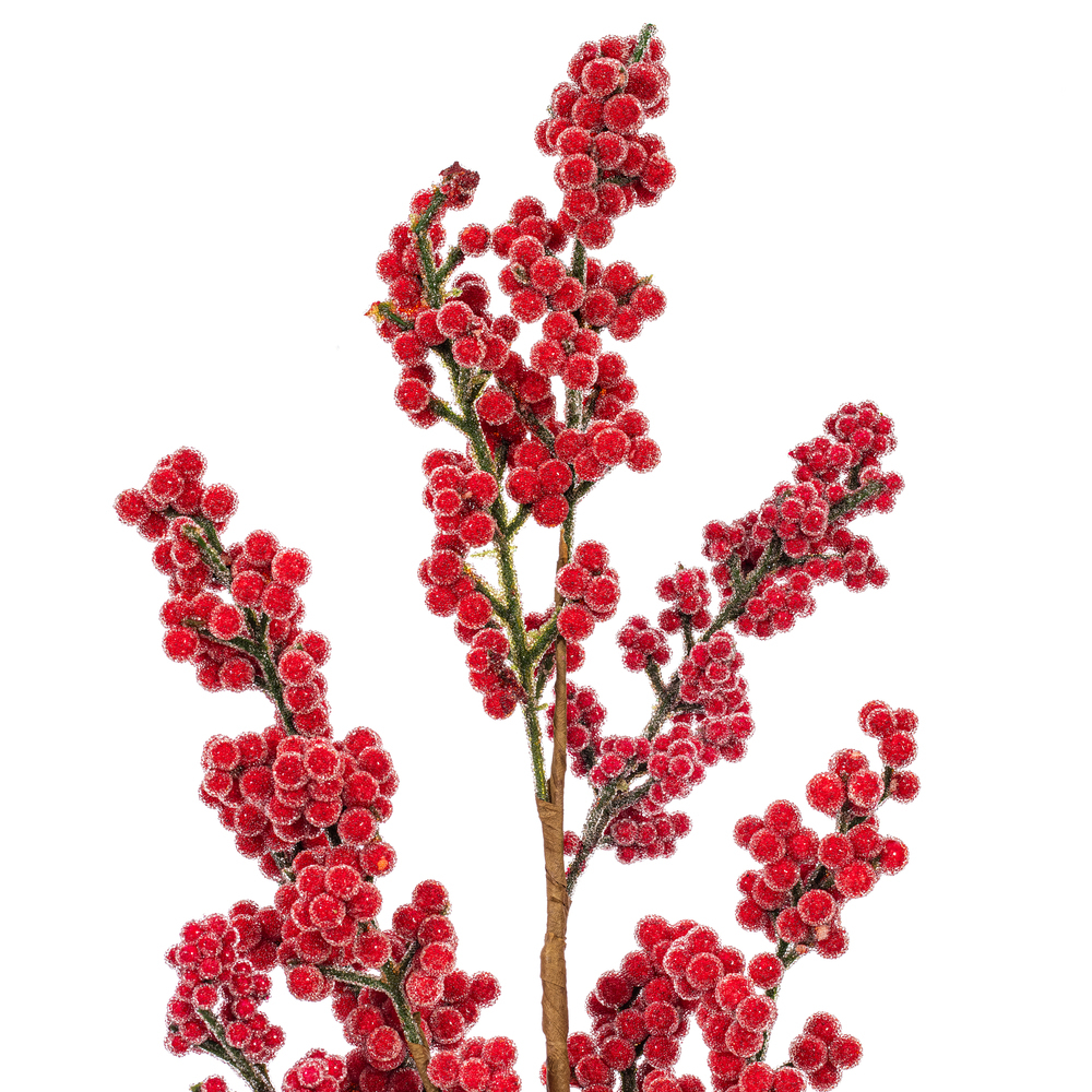 Vickerman Artificial Red Ice Berry Spray 