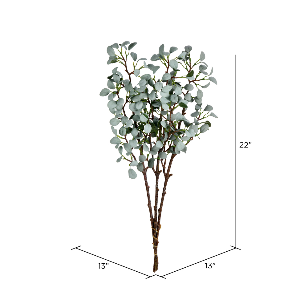 Vickerman Artificial Gray Green Eucalyptus Branch, 3/pk