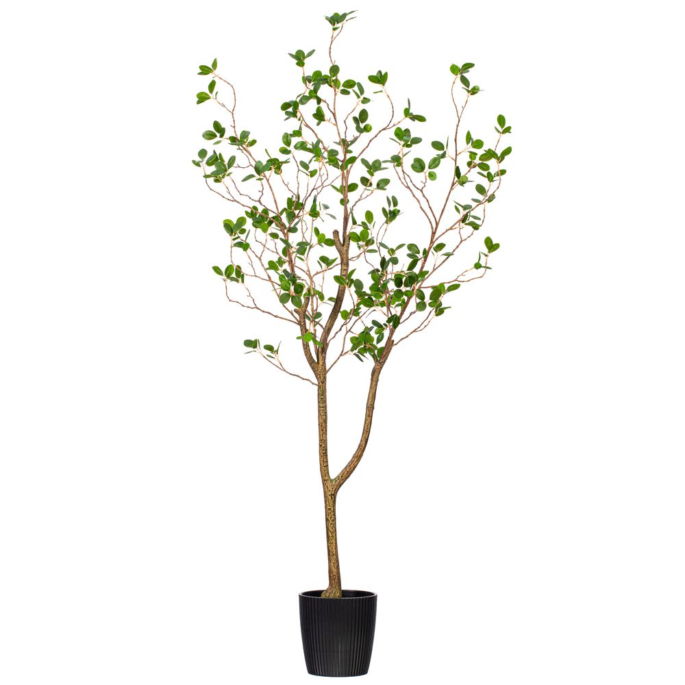 Vickerman Artificial Potted Milan Leaf Tree