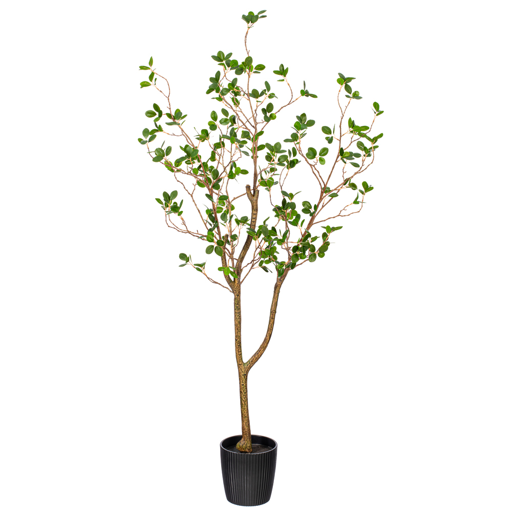 Vickerman Artificial Potted Milan Leaf Tree