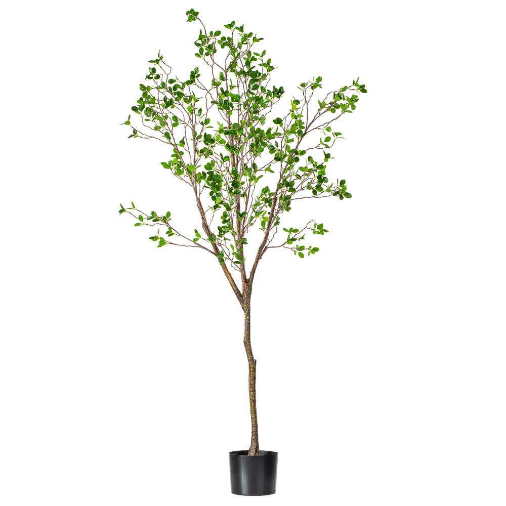 Vickerman Artificial Potted Milan Leaf Tree