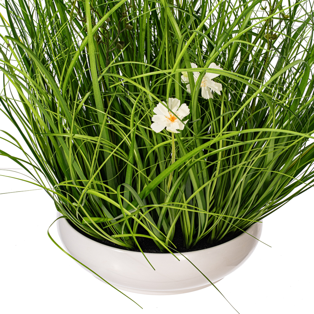 Vickerman Artificial Cream Potted Artificial Cosmos and Grass