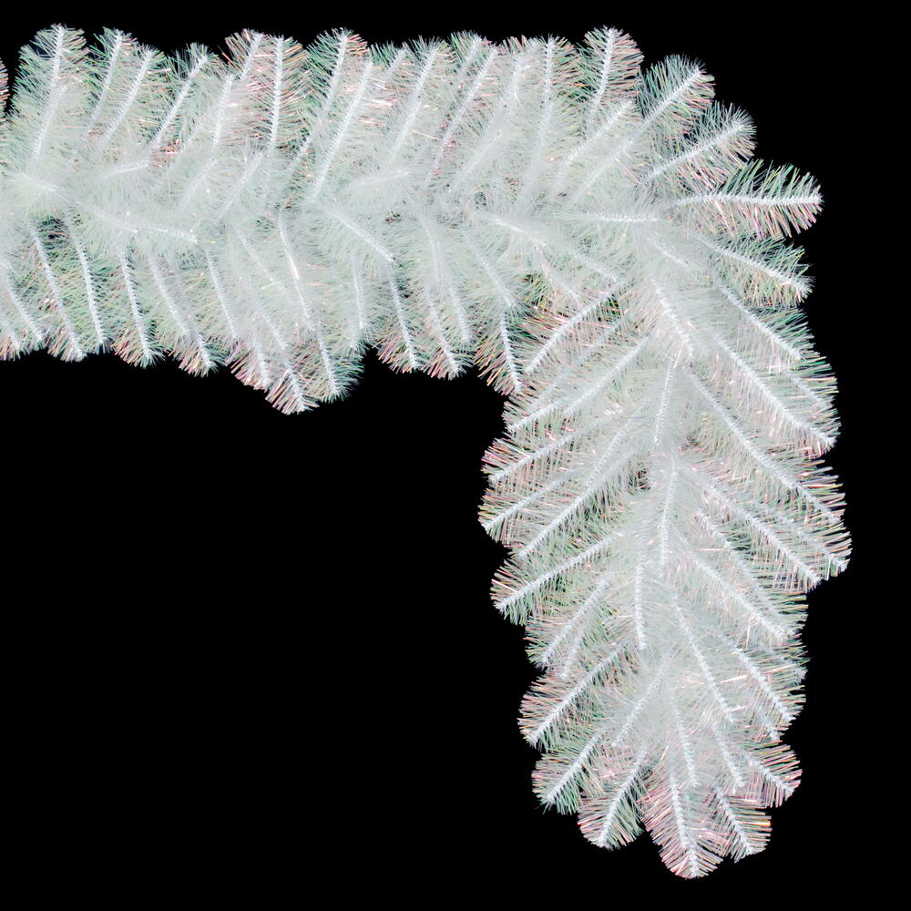 Vickerman White Iridescent Artificial Garland.