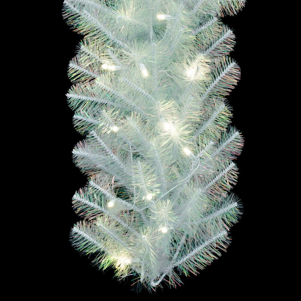 Vickerman White Iridescent Artificial Garland.