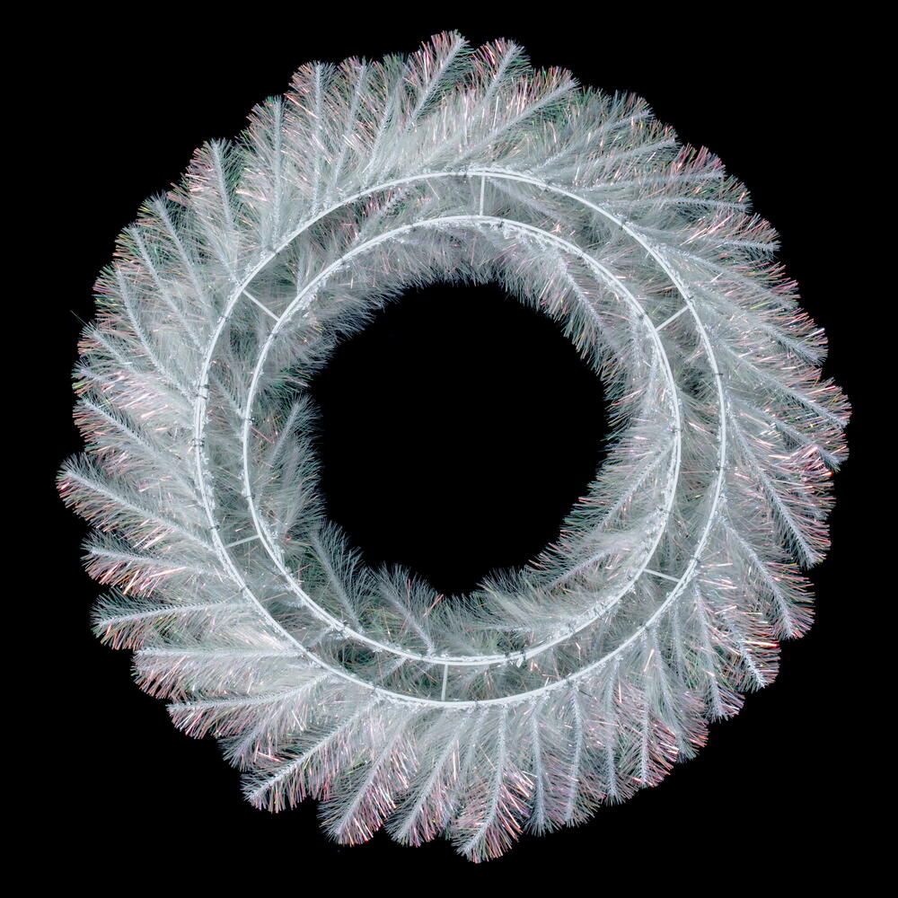 Vickerman White Iridescent Artificial Wreath