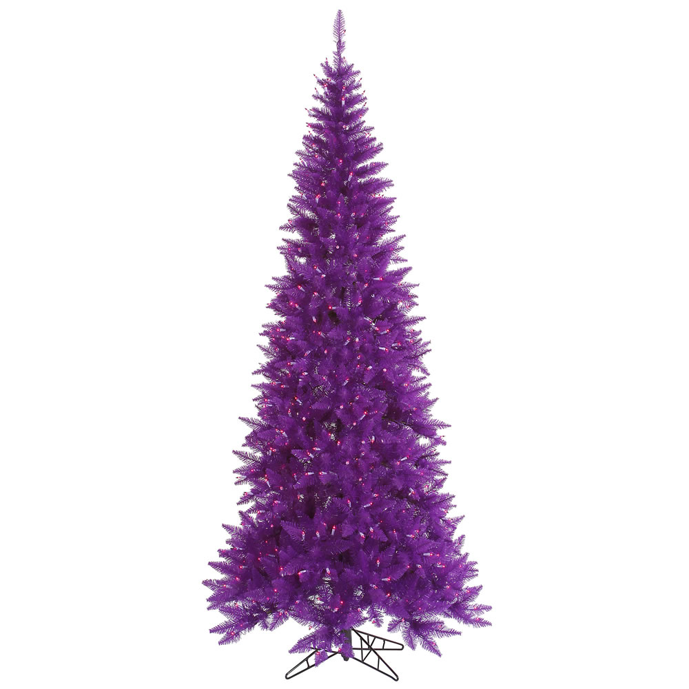 Vickerman Purple Fir Slim Artificial Christmas Tree