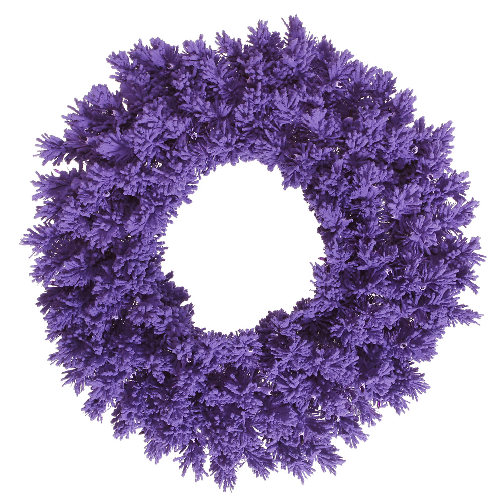 Vickerman Flocked Purple Artificial Christmas Wreath