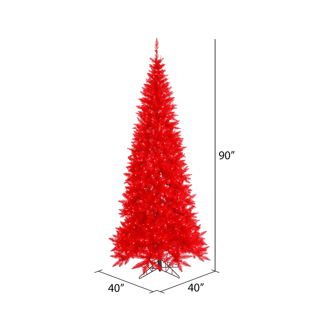 Vickerman Red Fir Slim Artificial Christmas Tree