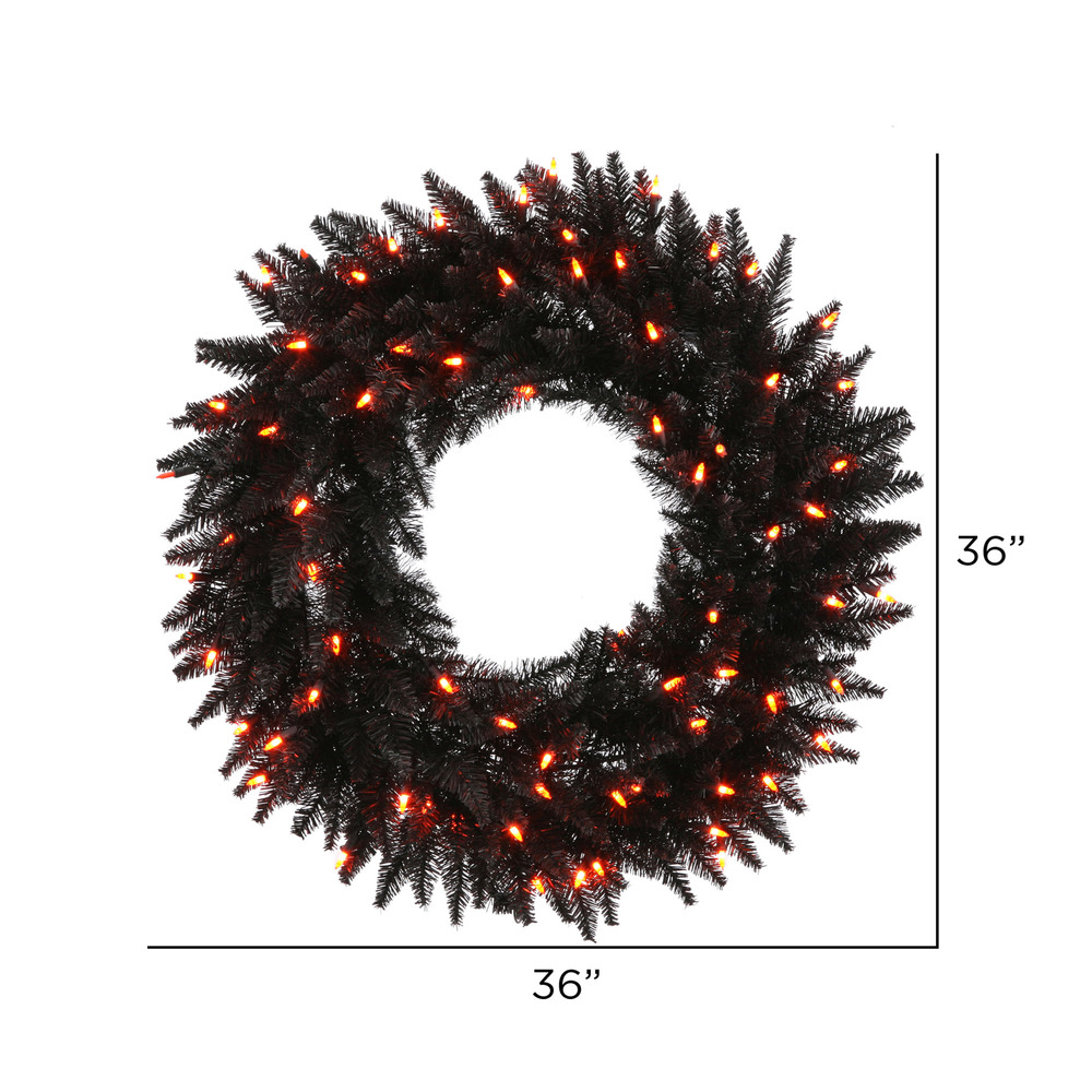 Vickerman Black Artificial Christmas Wreath
