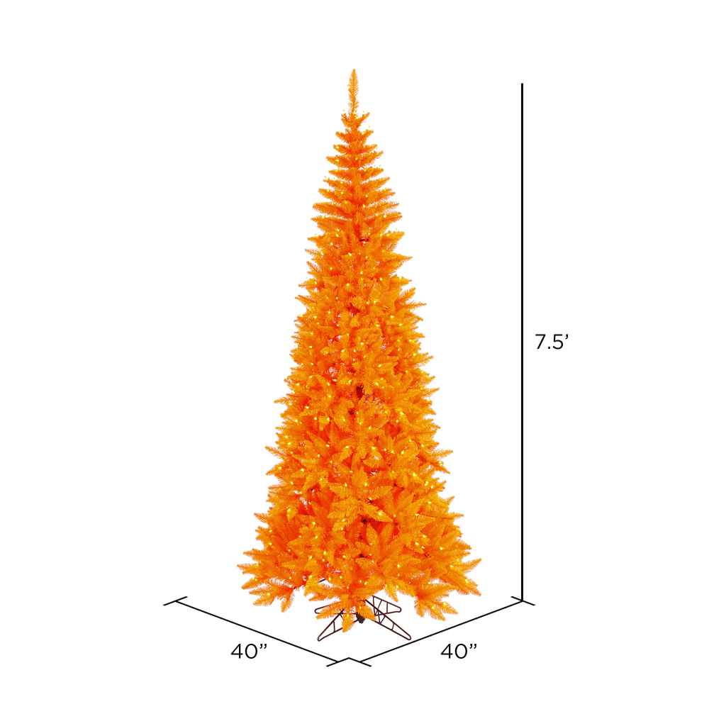 Vickerman Orange Fir Slim Artificial Christmas Tree