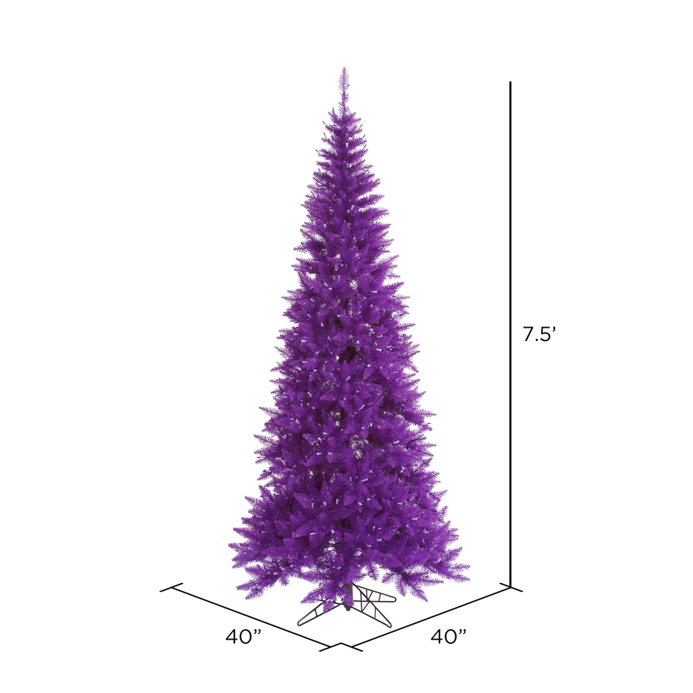 Vickerman Purple Fir Slim Artificial Christmas Tree