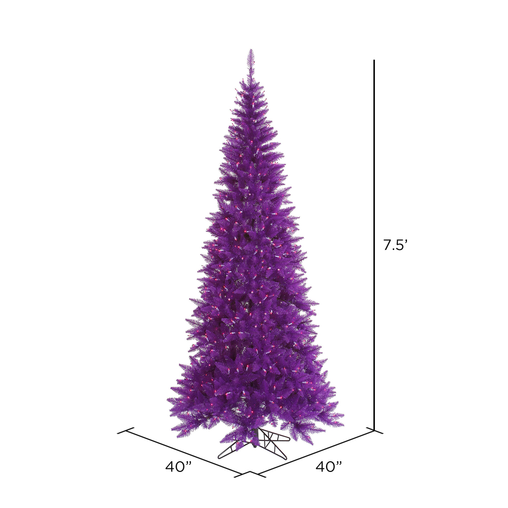 Vickerman Purple Fir Slim Artificial Christmas Tree
