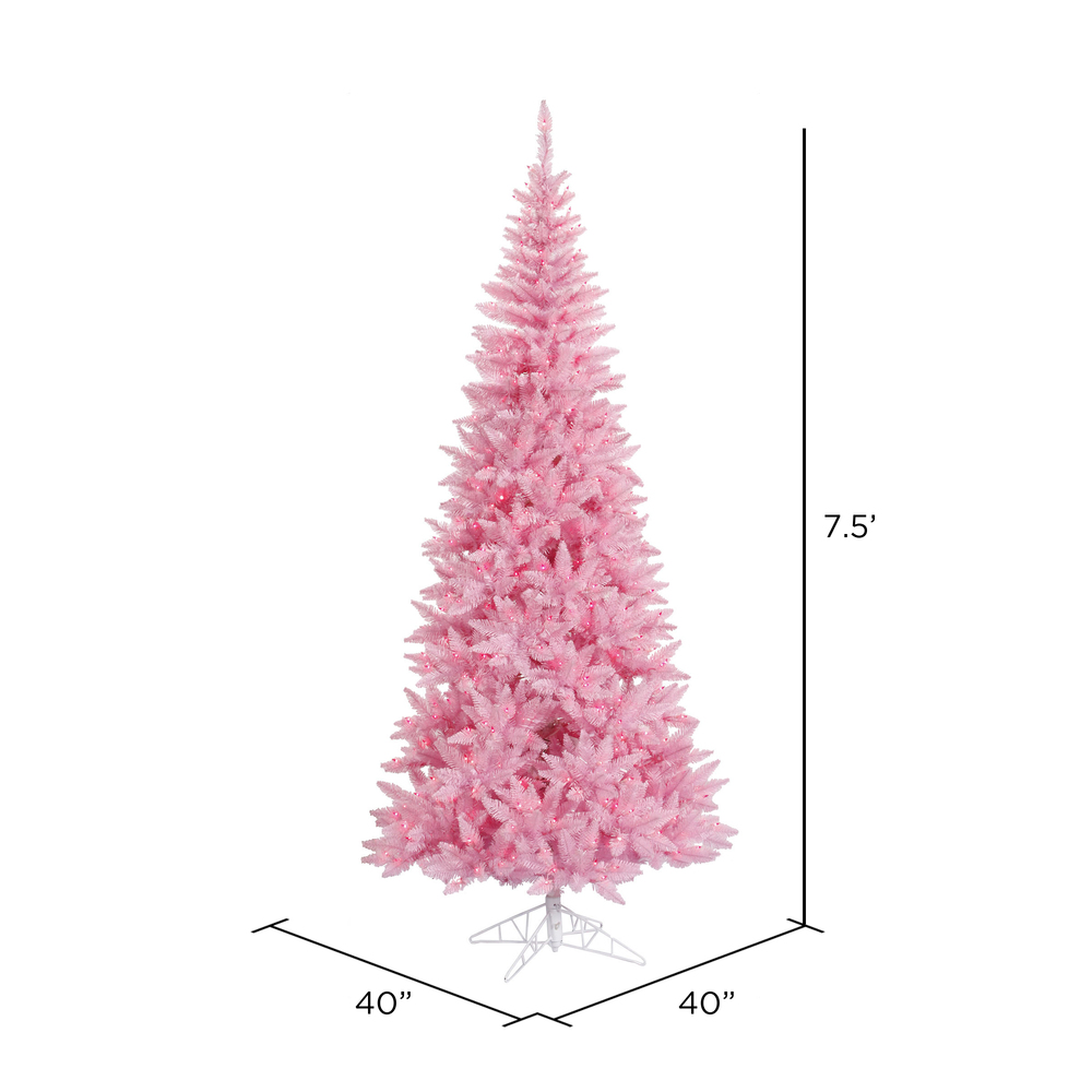 Vickerman Pink Fir Slim Artificial Christmas Tree
