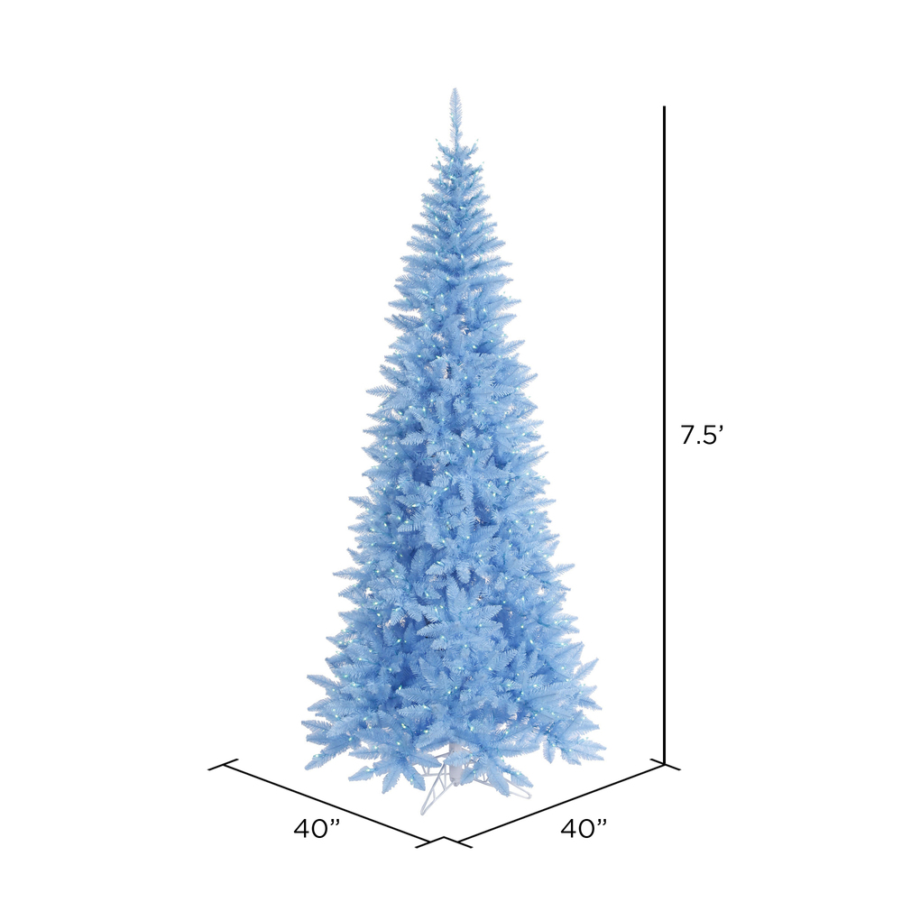 Vickerman Sky Blue Fir Slim Artificial Christmas Tree