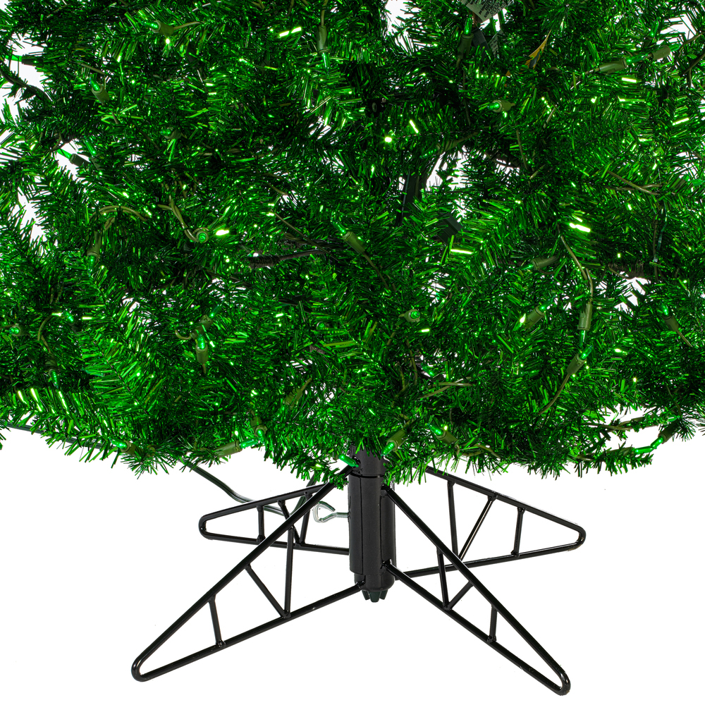 Vickerman Green Tinsel Fir Slim Artificial Christmas Tree
