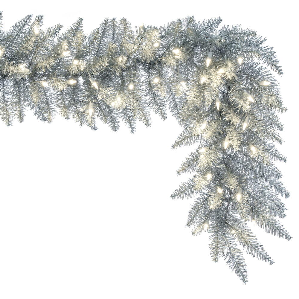 Vickerman Silver Artificial Christmas Garland