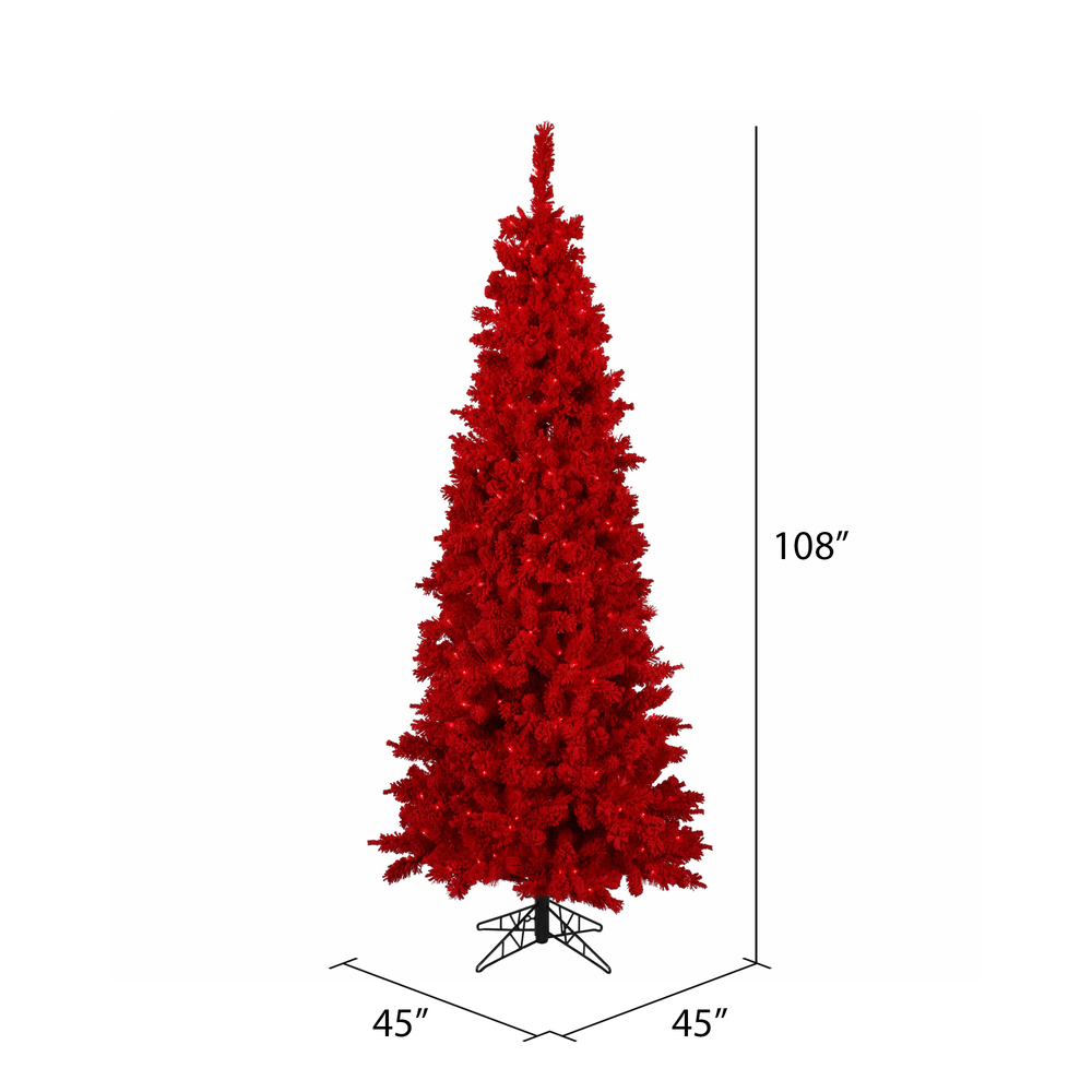Vickerman Flocked Red Fir Artificial Christmas Tree