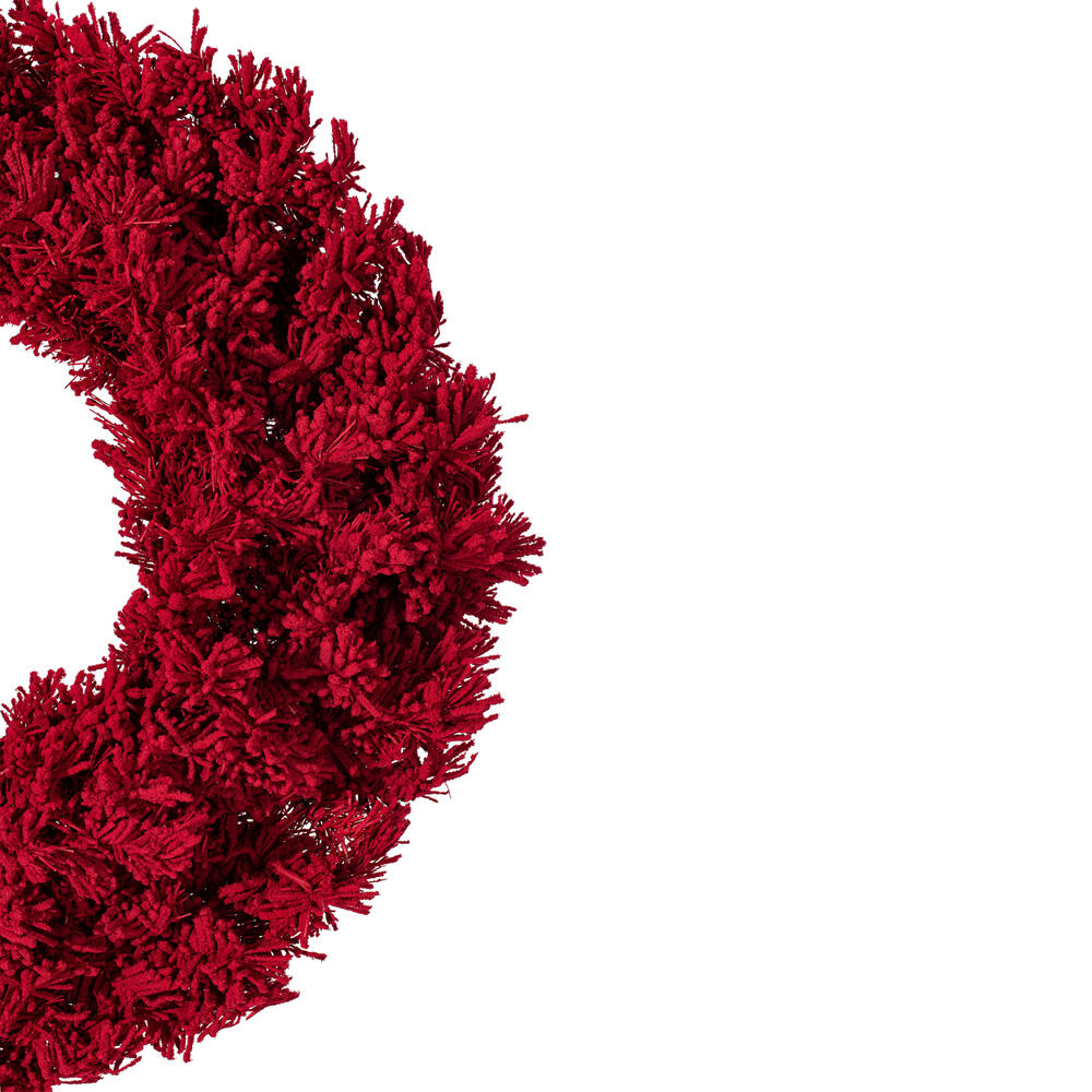 Vickerman Flocked Red Artificial Christmas Wreath