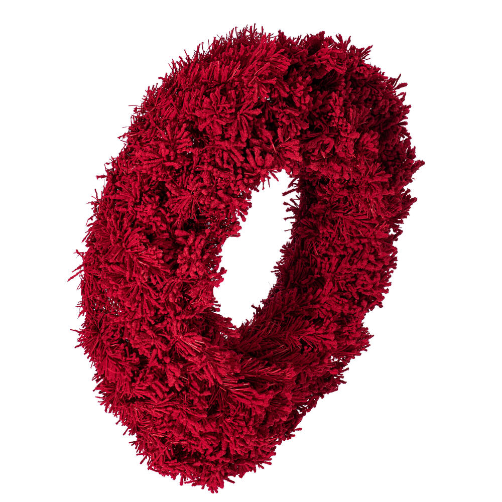 Vickerman Flocked Red Artificial Christmas Wreath