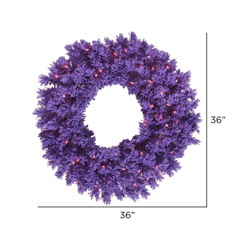 Vickerman Flocked Purple Artificial Christmas Wreath