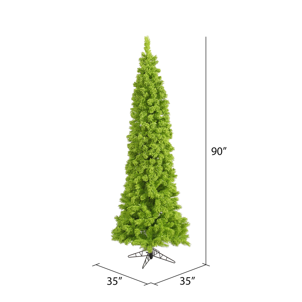 Vickerman Flocked Lime Pencil Fir Artificial Christmas Tree