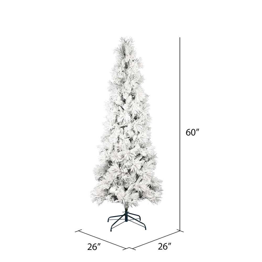 Vickerman Flocked Atka Pine Pencil Artificial Christmas Tree