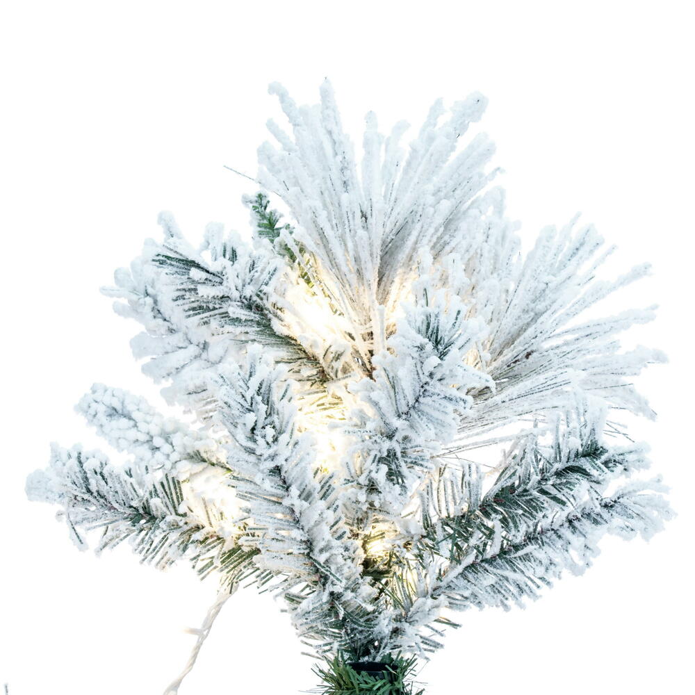 Vickerman Flocked Atka Pine Artificial Christmas Tree 3MM Warm White